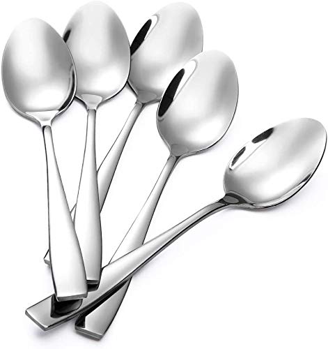 Konquer TimeS Stainless Steel Spoons Set Mirror Finish Modern Cutlery Spoons For Home, Kitchen | Table Spoon | Medium Spoon | 2 MM Thick | Set Of 12 |